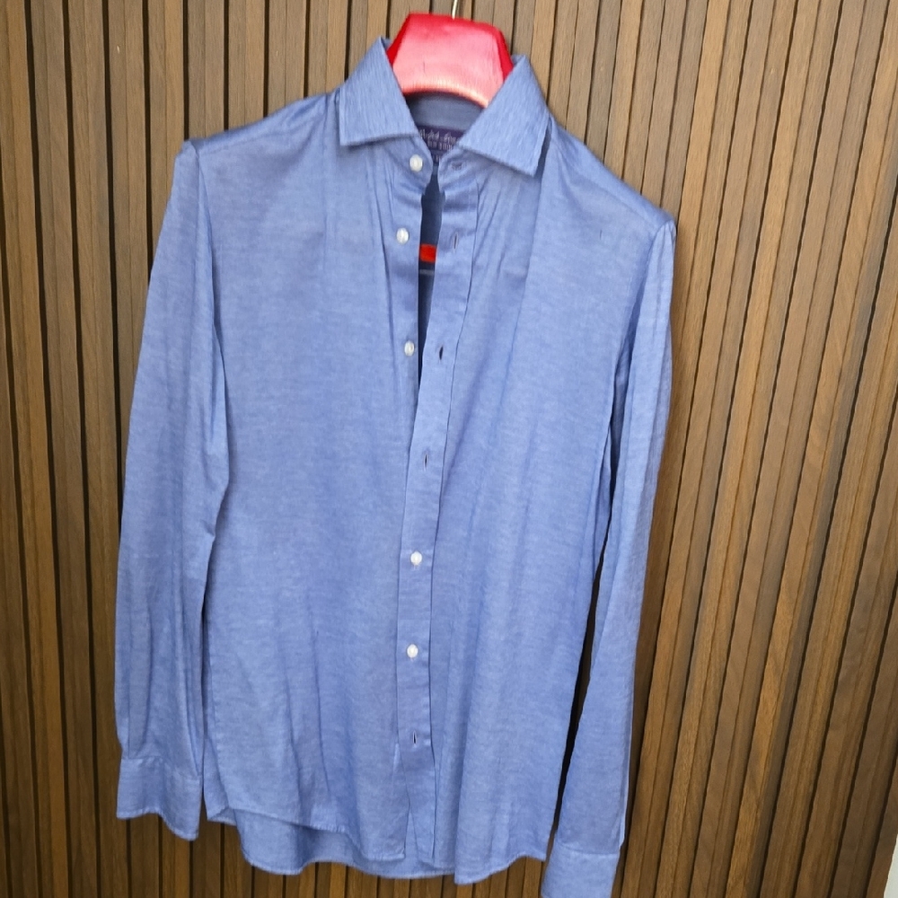 Ralph Lauren Purple Brand, Heather Blue Long Sleeve Button-Down Shirt